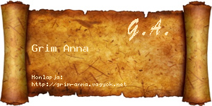Grim Anna névjegykártya